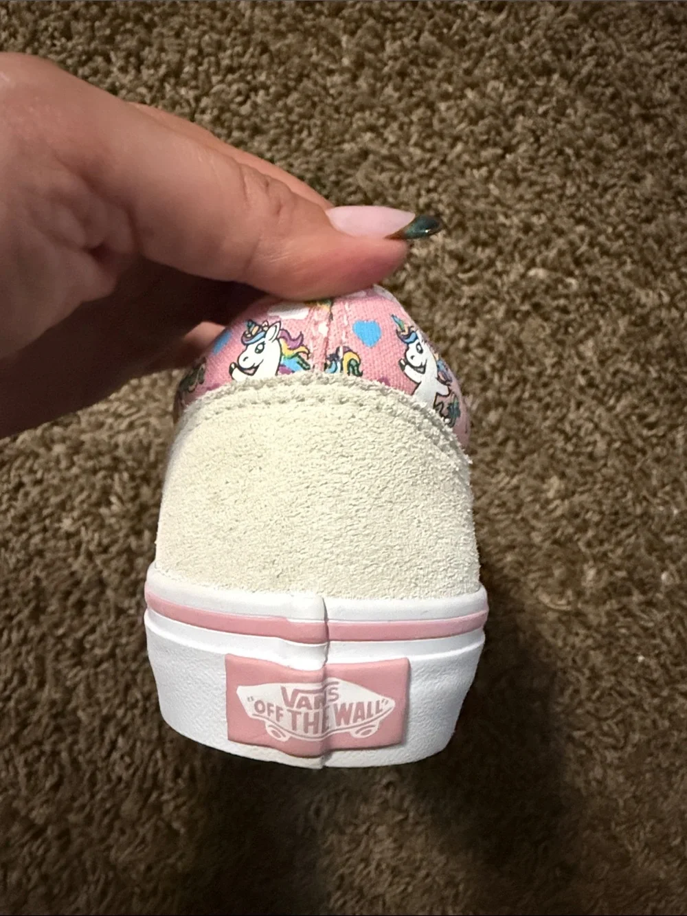 Vans Kids Unicorn Print Pink Velcro Sneakers size 2.5 kids